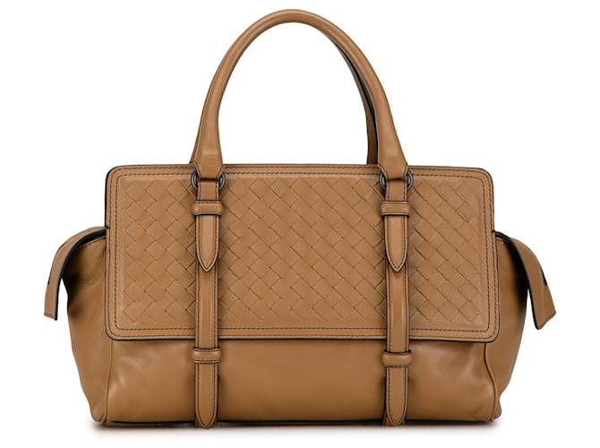 Bottega Veneta Borsa Monaco Intrecciato Marrone Marrone chiaro Pelle Vitello simile a un vitello  ref.1372818