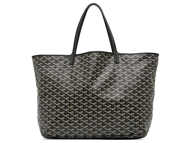 Goyard Nero Goyardine Saint Louis GM Vitello simile a un vitello Panno  ref.1372841