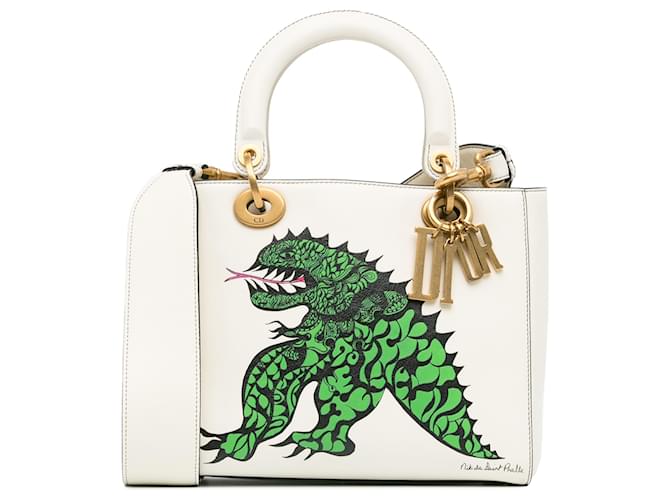 Dior White x Niki De Saint Phalle Medium Dragon Lady Dior in edizione limitata Bianco Pelle Vitello simile a un vitello  ref.1372873