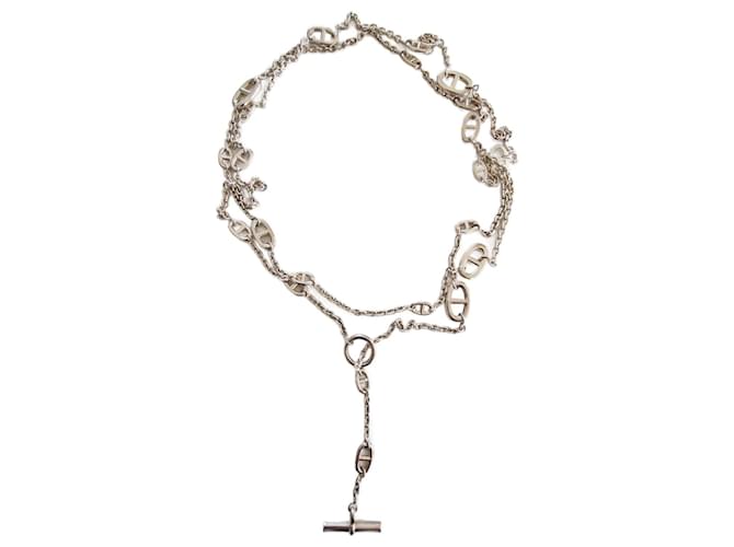 Hermès FARANDOLE necklace 160 cm Silvery Silver  ref.1372889