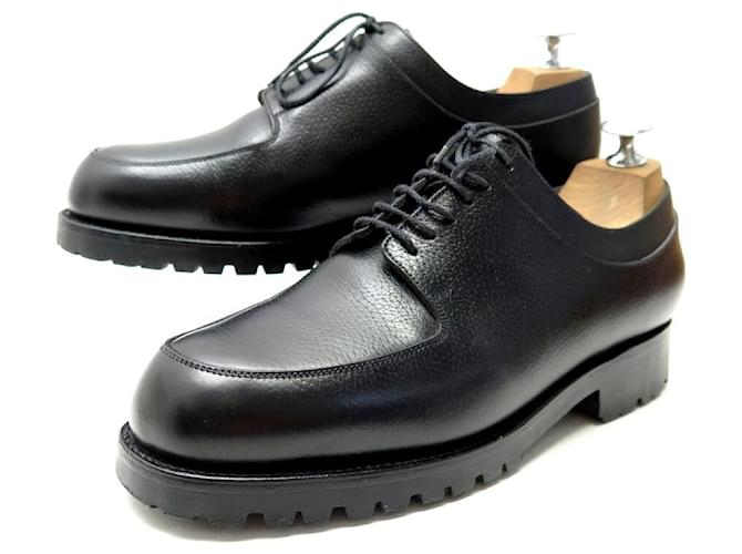 JM WESTON SHOES 131 DERBY GOLF 6.5E 40.5 41 IN BLACK SEEDED LEATHER SHOES  ref.1372918