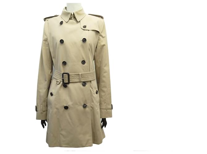 NUOVO TRENCH IMPERMEABILE BURBERRY HERITAGE MI LUNGO IL KENSINGTON 42 L NUOVO Beige Cotone  ref.1372919