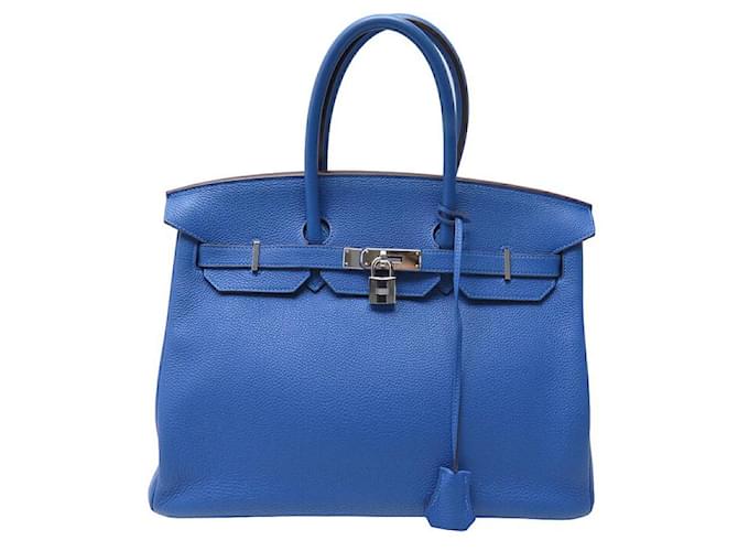 Hermès HERMES BIRKIN 35 CABAS HANDBAG IN TOGO LEATHER ROYAL BLUE LEATHER PURSE HAND BAG  ref.1372920