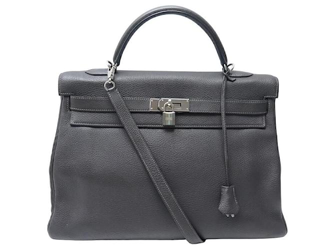 Hermès BOLSO DE MANO HERMES KELLY 40 RETOURNE 2004 DE PIEL TOGO GRIS BOLSO DE MANO BANDOLERA Cuero  ref.1372926