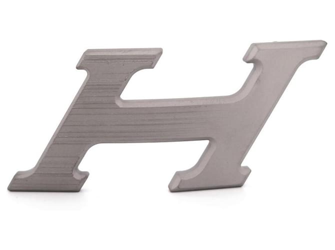 Hermès NEW HERMES H SPEED PR LINK BELT BUCKLE 32MM PVD MATTE SILVER BELT BUCKLE Silvery Steel  ref.1372930