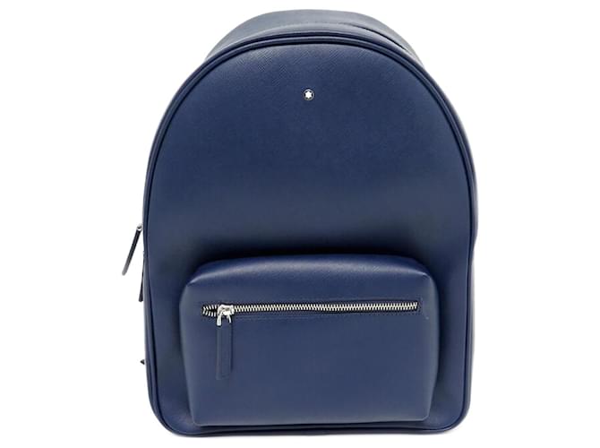 NUOVO ZAINO MONTBLANC DOME IN PELLE SARTORIALE BLU NAVY 116752 ZAINO  ref.1372940