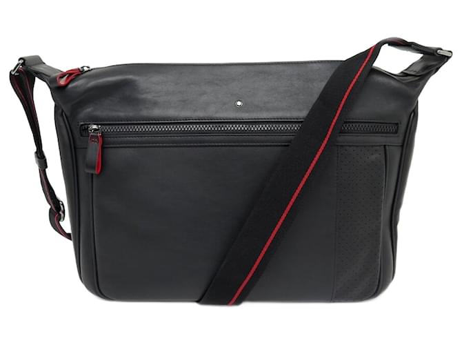 NEW MONTBLANC URBAN RACING SPIRIT MESSENGER BAG 118710 NEW PURSE BAG Black Leather  ref.1372950