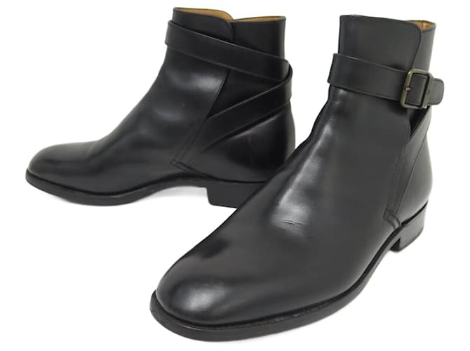 JM WESTON SHOES JODHPUR ANKLE BOOTS 722 7E 41 41.5 BLACK LEATHER SHOE SHOES  ref.1372951