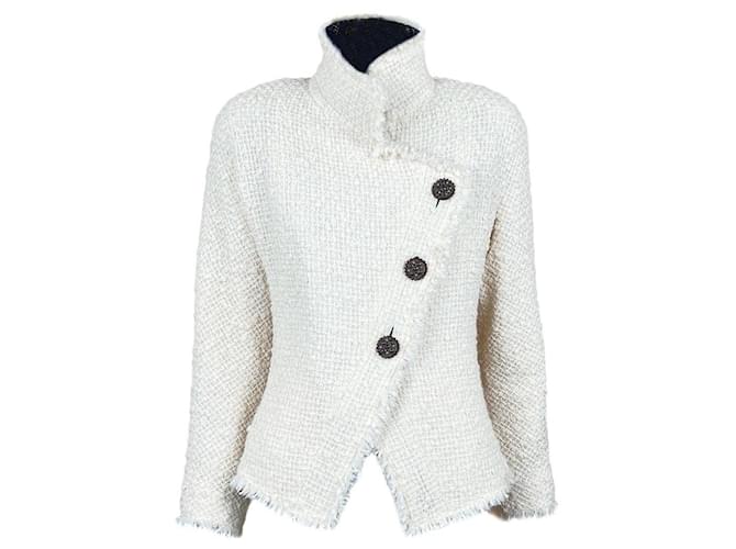 Chanel Chaqueta de tweed con botones de joya de Edimburgo CC Paris icónica. Crudo  ref.1372970