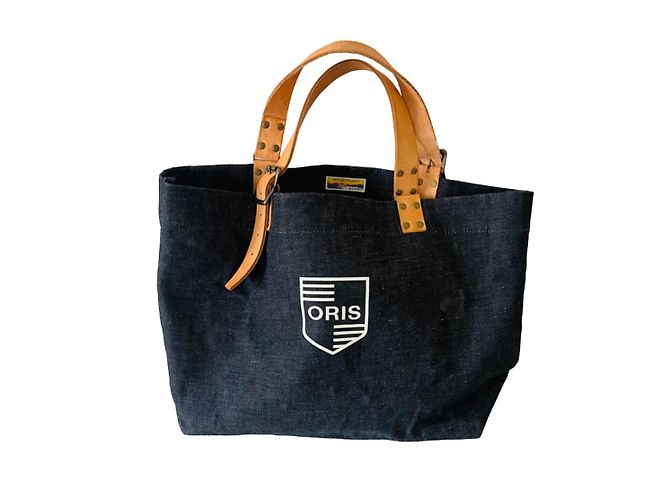 Einkaufstasche MOMOTARO X ORIS Hellbraun Marineblau