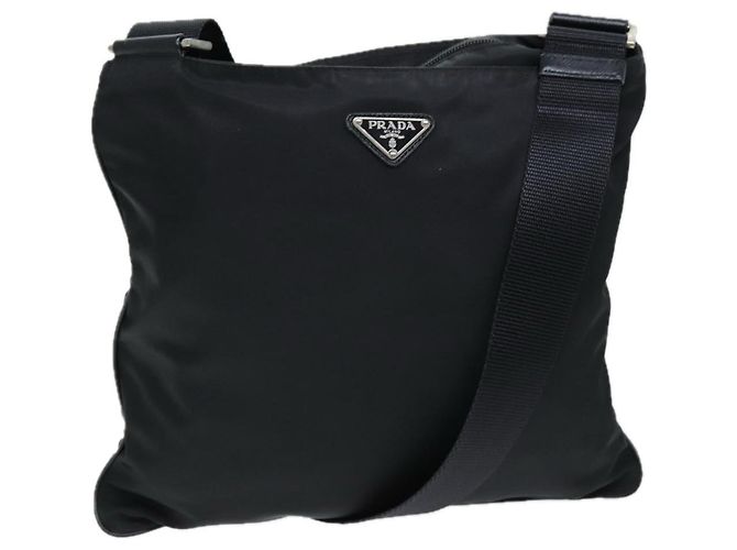 PRADA Borsa a Tracolla Nylon Nera Auth 72842 Nero