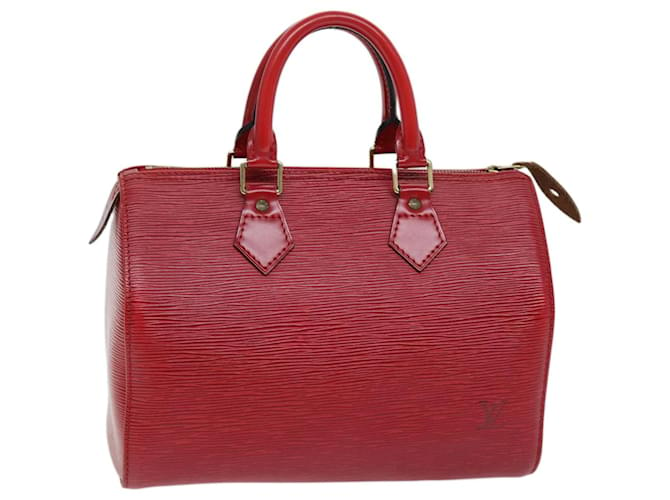 Bolsa de mão LOUIS VUITTON Epi Speedy 25 Vermelho Castelhano M43017 Autenticação de LV 72223 Couro  ref.1373007