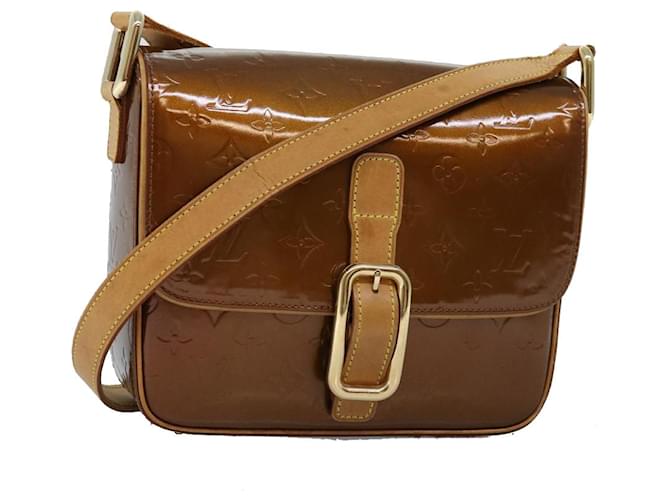 LOUIS VUITTON Monogram Vernis Christie GM Shoulder Bag Bronze M91107 Auth 71983 Patent leather  ref.1373025