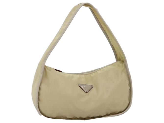 PRADA Shoulder Bag Nylon Beige Auth yk12090  ref.1373054
