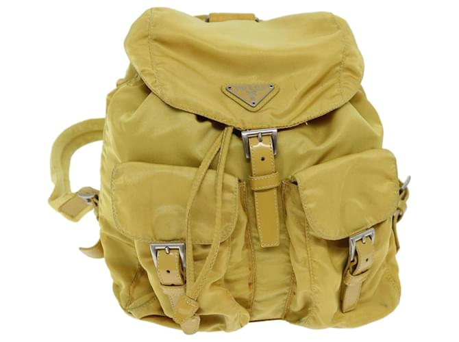 PRADA Backpack Nylon Yellow Auth 73335  ref.1373078