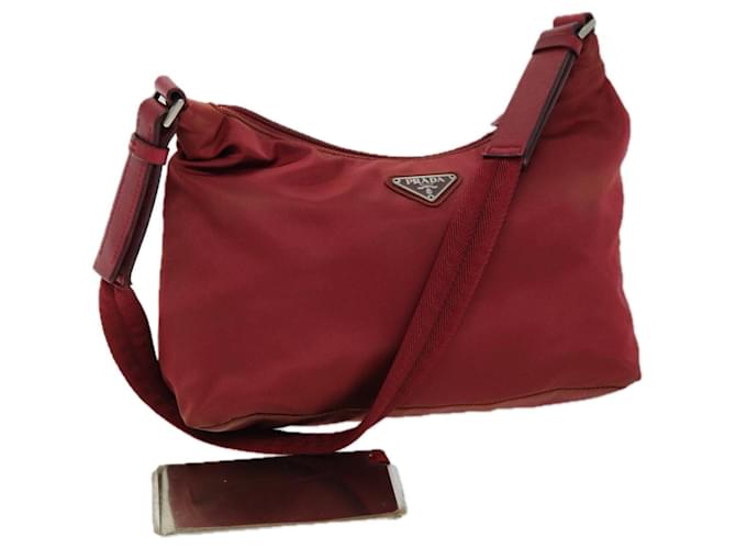 PRADA Shoulder Bag Nylon Red Auth 73100  ref.1373090