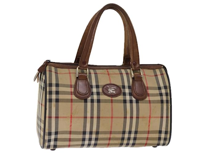 Autre Marque Burberrys Nova Check Boston Borsa Canvas Beige Auth 72845 Tela  ref.1373101