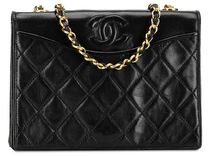 Chanel Matelassé Black Leather  ref.1373315