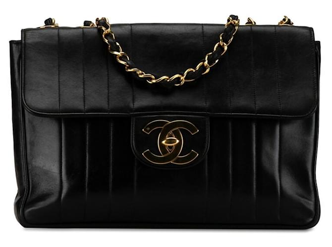 Chanel COCO Mark Negro Cuero  ref.1373520