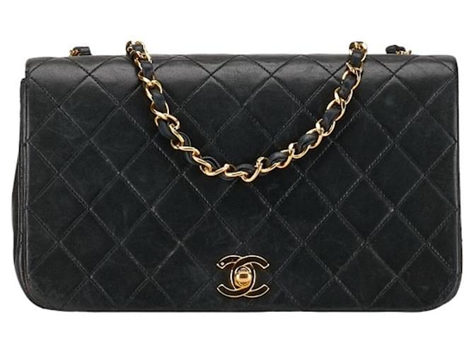 Chanel Full Flap Black Leather  ref.1373567