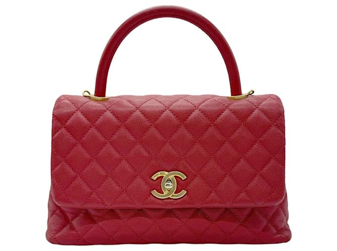 Chanel Coco Handle Red Leather  ref.1373625