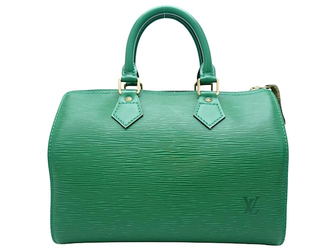 Louis Vuitton Speedy 25 Green Leather  ref.1373682