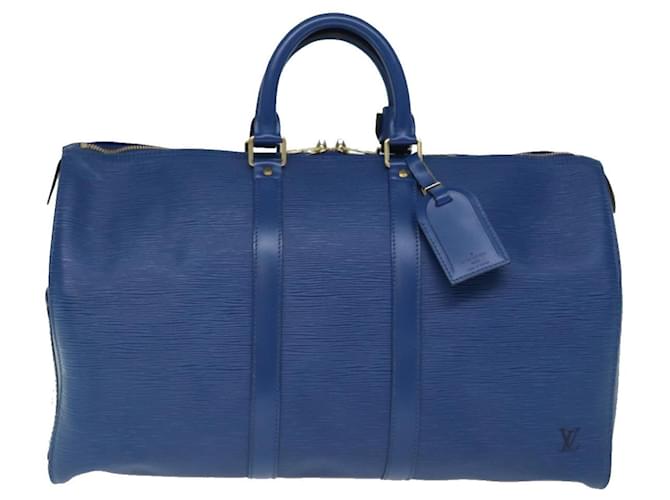 Louis Vuitton Keepall 50 Blue Leather  ref.1373767