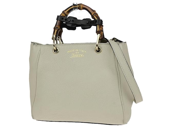 Gucci Bamboo Beige Leather  ref.1373837