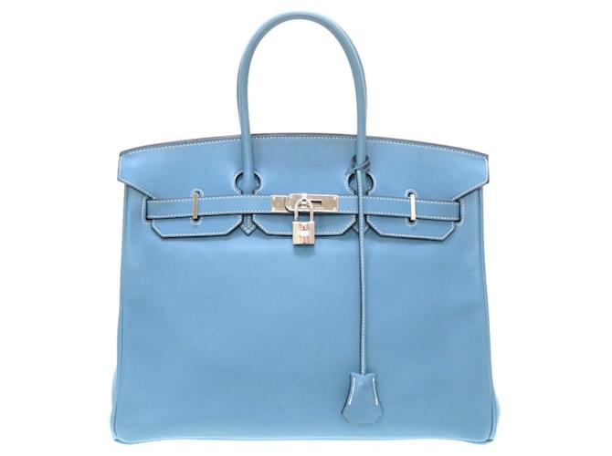Hermès Birkin 35 Blue Leather  ref.1373905
