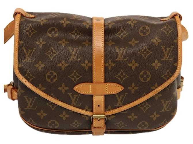 Louis Vuitton Saumur Brown Cloth  ref.1373916