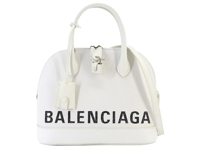 Balenciaga Ville Top Handle White Leather  ref.1373968