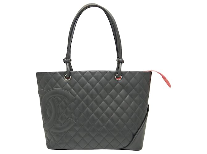 Chanel Cambon line Black Leather  ref.1374023