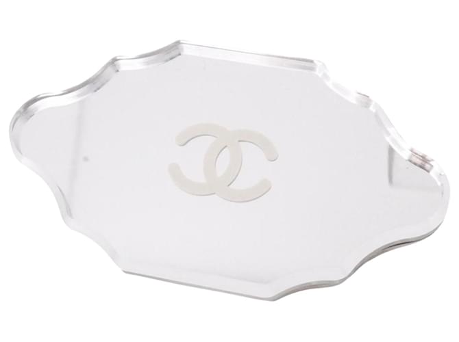 Chanel Coco Mark Silvery Metal  ref.1374024