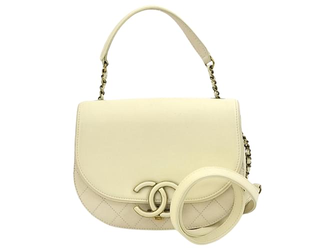 Chanel Coco Curve Beige Leather  ref.1374118