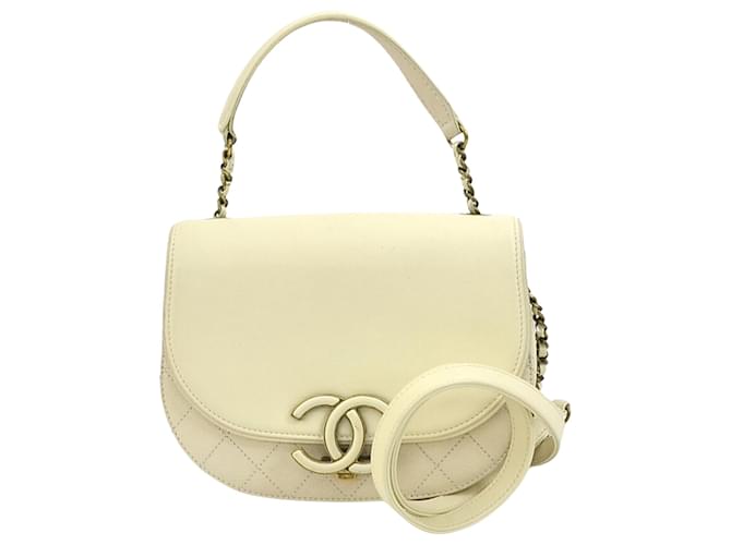 Chanel Coco Curve Beige Leder  ref.1374118