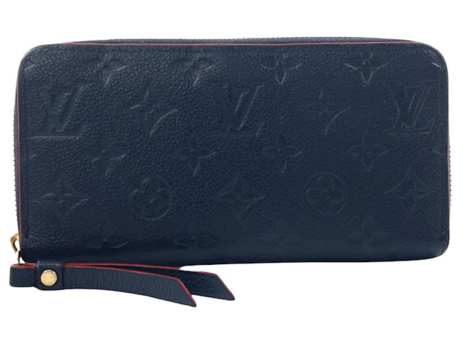 Louis Vuitton Portefeuille zippy Navy blue Leather  ref.1374126