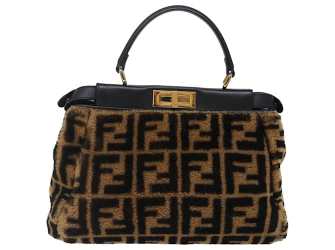 Fendi Peekaboo Marrone Pelliccia  ref.1374139