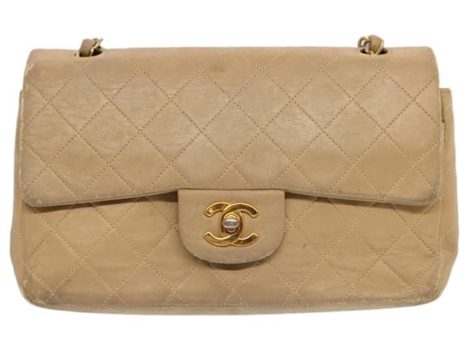 Classique Chanel Timeless Cuir Beige  ref.1374141