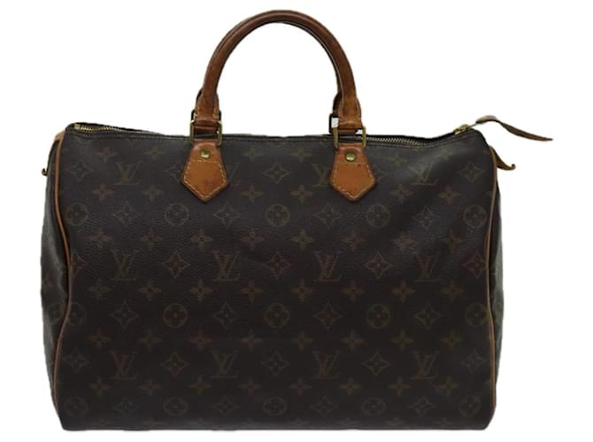 Louis Vuitton Speedy 35 Braun Leinwand  ref.1374151