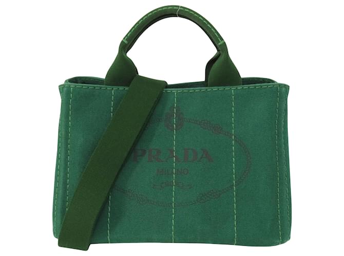 Prada Canapa Toile Vert  ref.1374154