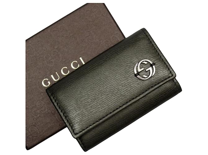 Gucci Interlocking G Black Leather  ref.1374160