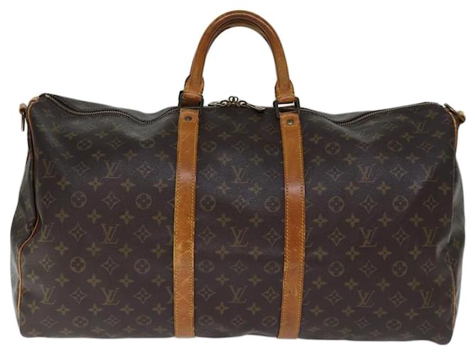 Louis Vuitton Keepall Bandouliere 55 Brown Cloth  ref.1374205
