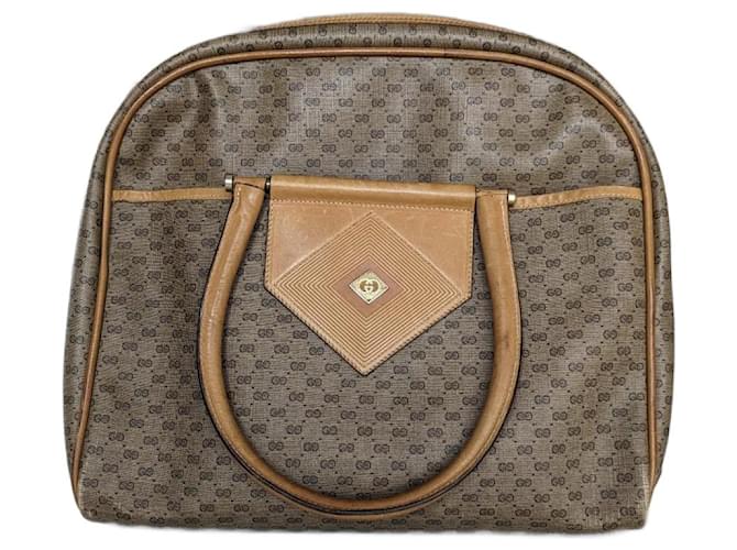 Gucci Handbags Beige Cognac Leather Cloth  ref.1374215