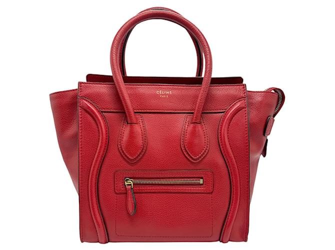 Céline Luggage Red Leather  ref.1374271