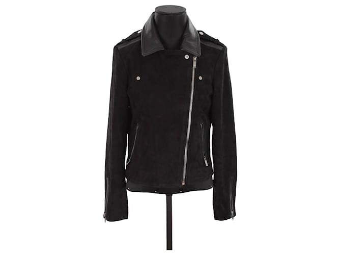 Claudie Pierlot Leather coat Black  ref.1374363