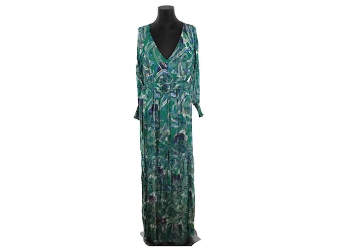 Bash Silk dress Green  ref.1374366