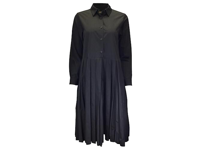 Autre Marque Casey Robe chemise noire boutonnée en coton à manches longues Casey  ref.1374413