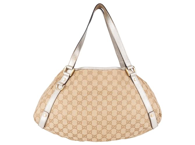 Gucci GG Monogram Abbey Shopper Bag Beige Leather  ref.1374431