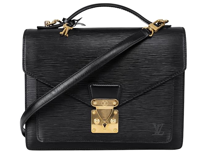 Louis Vuitton Noir Epi Leather Monceau Handbag Black  ref.1374436