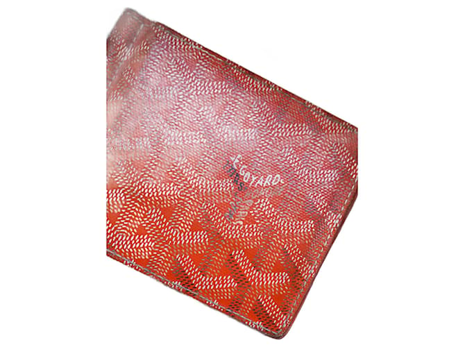 Goyard Tarjetero Naranja Lienzo  ref.1374461